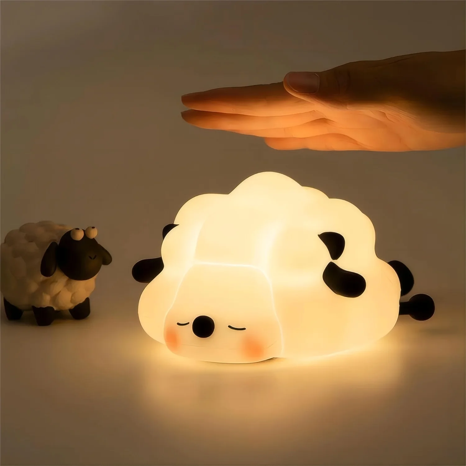 Cute LED Night Light Panda Sheep Rabbit Silicone Nightlights Timing USB Rechargeable for Bedroom Decoration Kids Birthday Gift