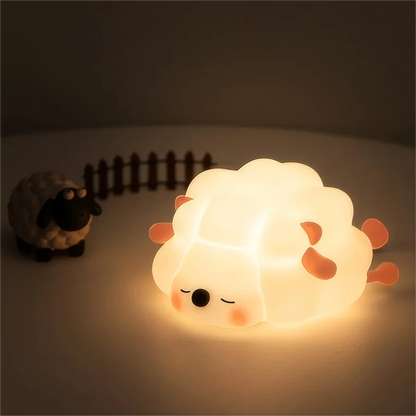 Cute LED Night Light Panda Sheep Rabbit Silicone Nightlights Timing USB Rechargeable for Bedroom Decoration Kids Birthday Gift